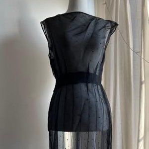 Vintage Organza Black Dress